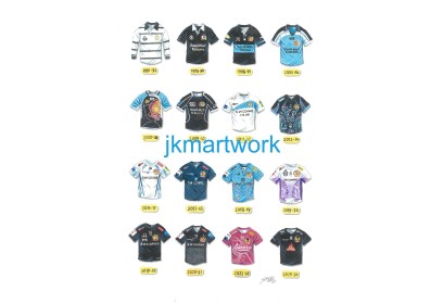 Exeter Chiefs Rugby Union Retro Shirts Wall Art A4 Print 